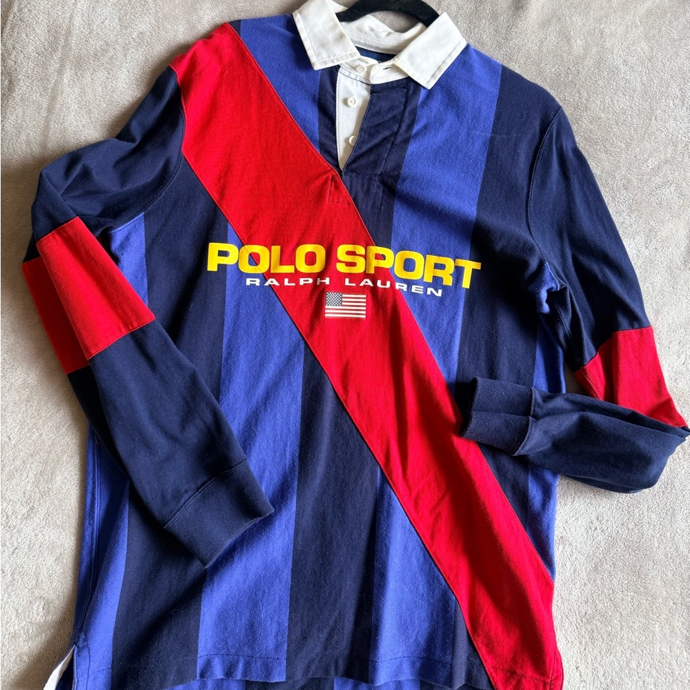 Polo by Ralph Lauren Navy & White Polo Sport Rugby Shirt